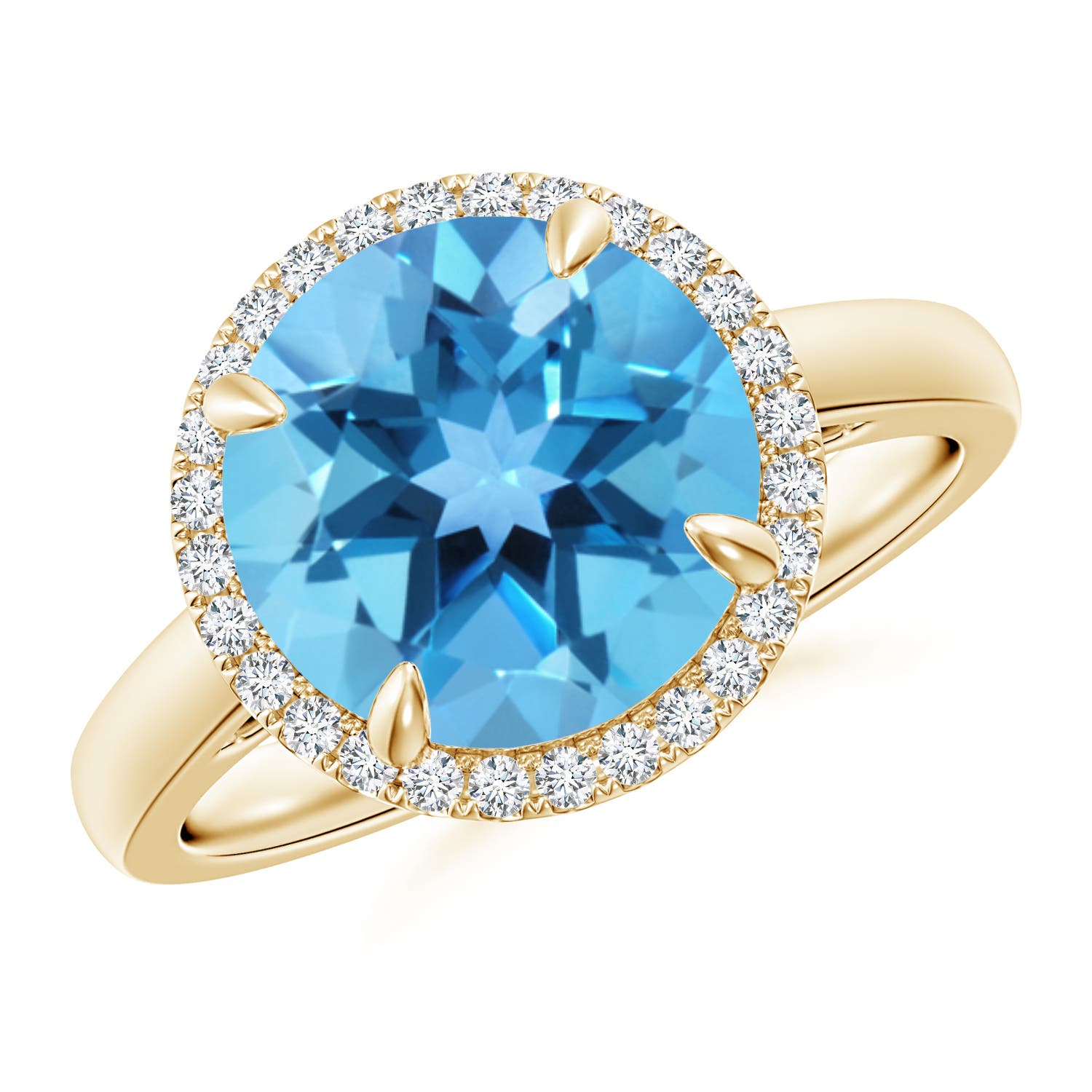 AA - Swiss Blue Topaz / 4.37 CT / 14 KT Yellow Gold