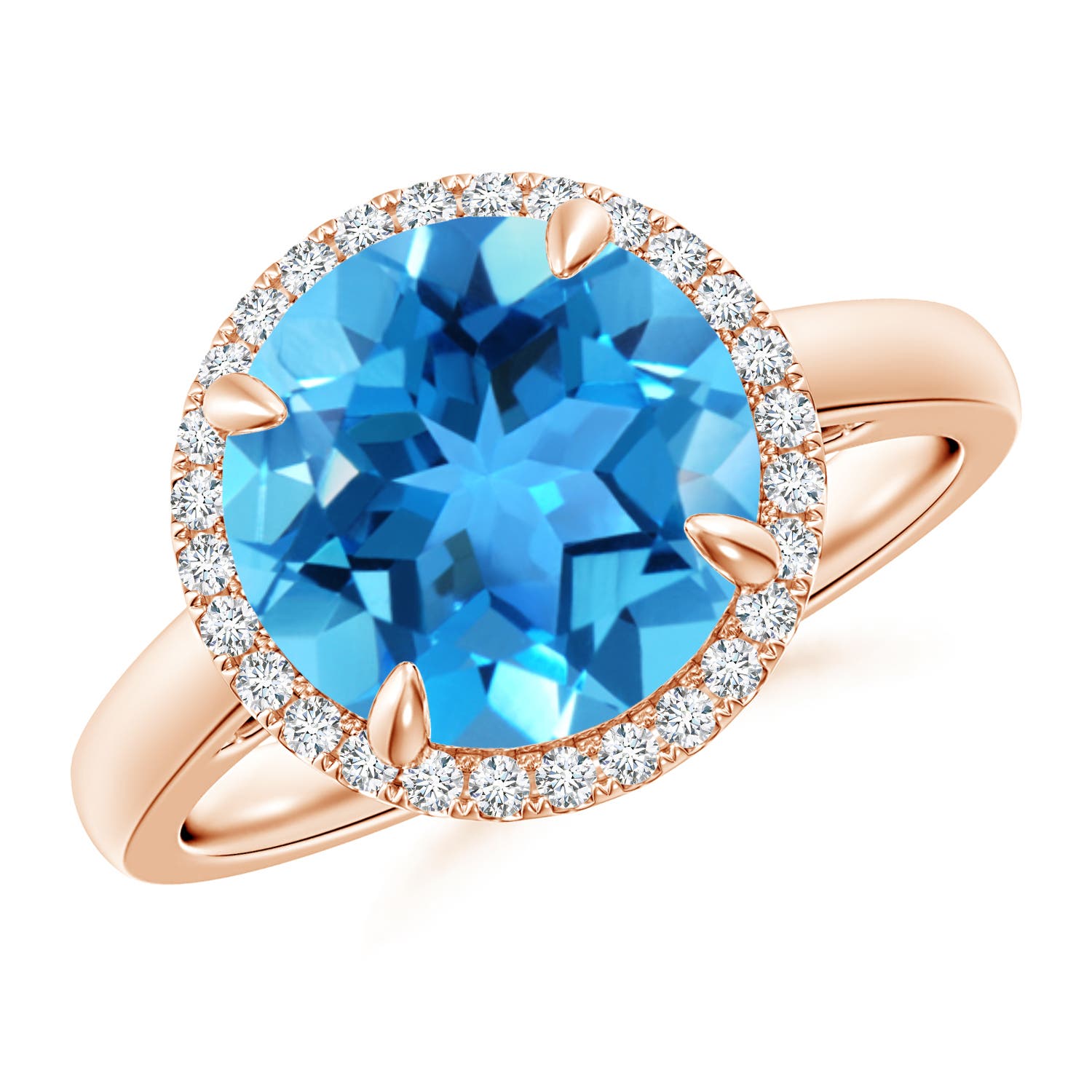 AAA - Swiss Blue Topaz / 4.37 CT / 14 KT Rose Gold