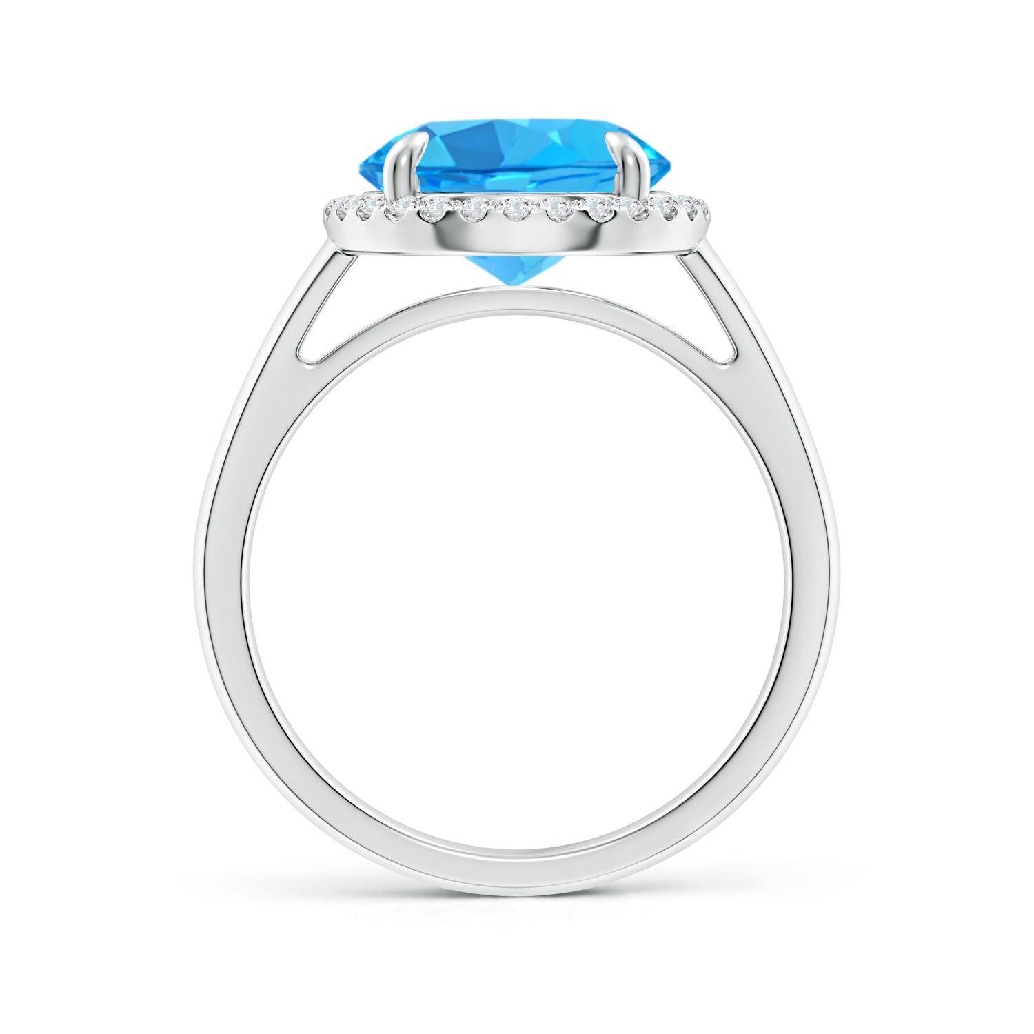 AAA - Swiss Blue Topaz / 4.37 CT / 14 KT White Gold