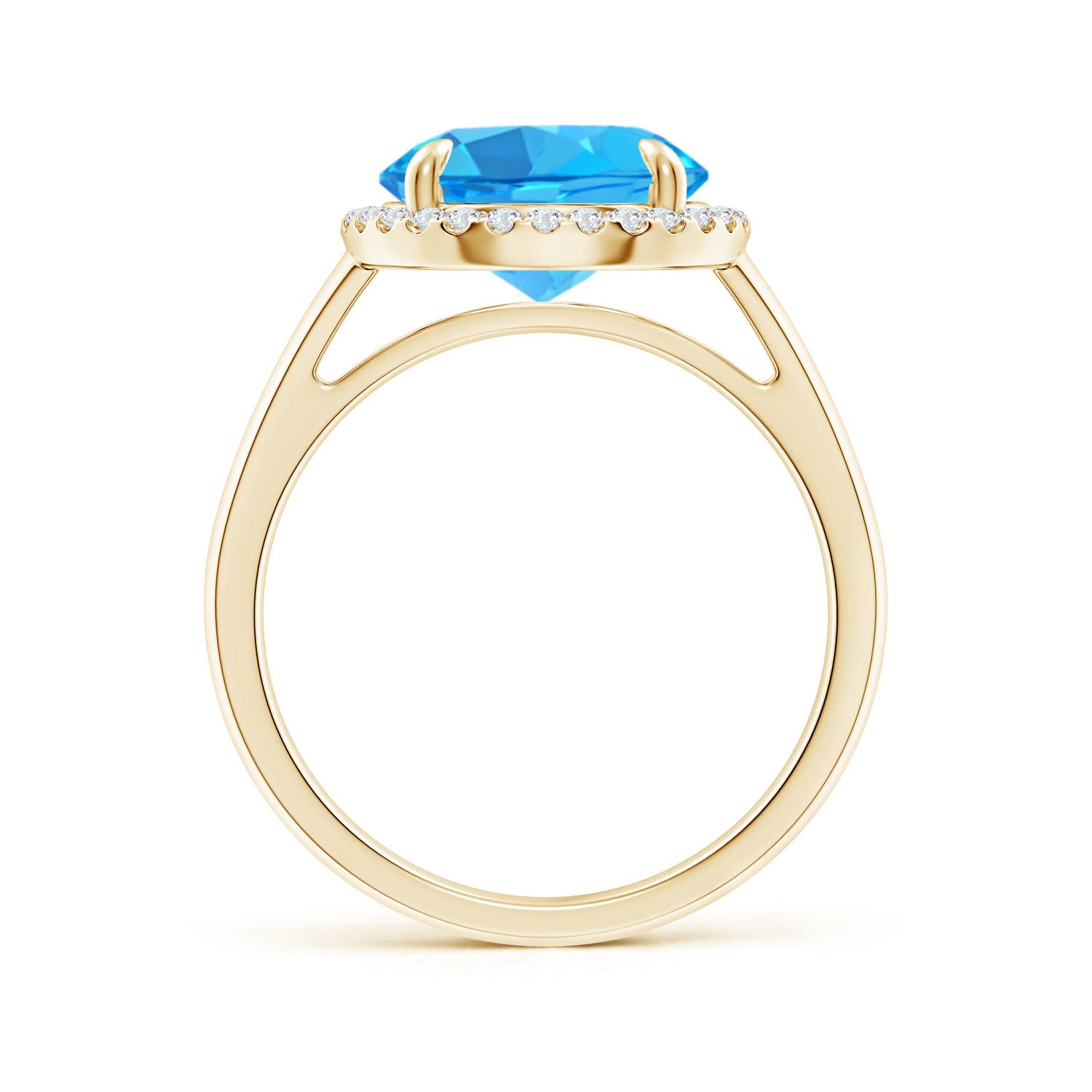 AAA - Swiss Blue Topaz / 4.37 CT / 14 KT Yellow Gold