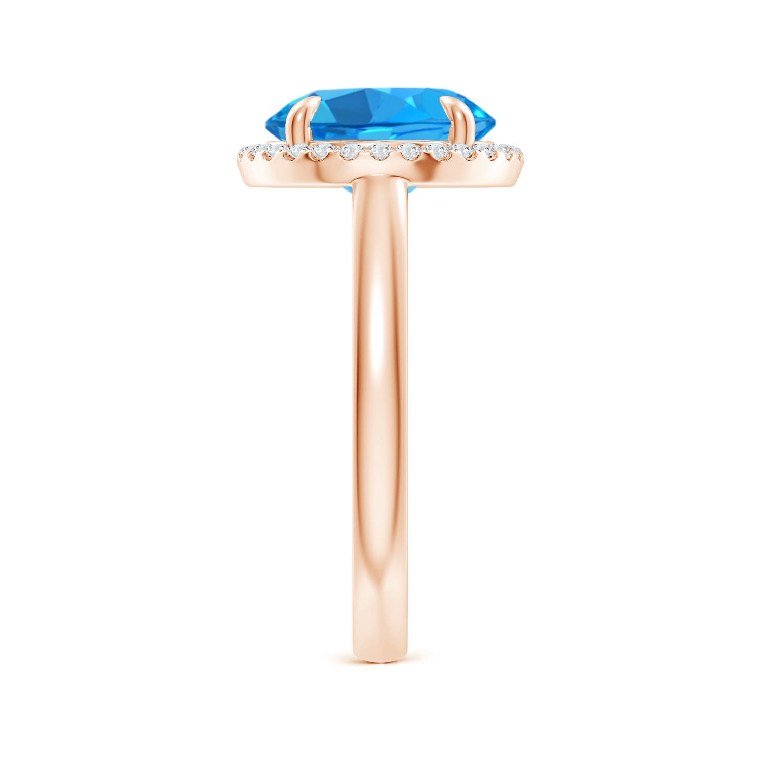 AAAA - Swiss Blue Topaz / 4.37 CT / 14 KT Rose Gold