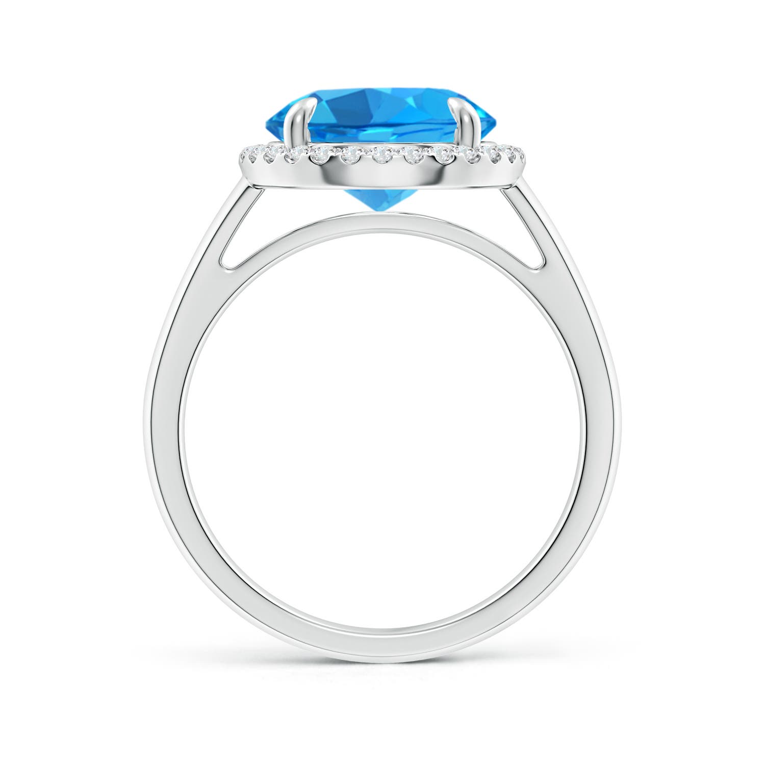 AAAA - Swiss Blue Topaz / 4.37 CT / 14 KT White Gold