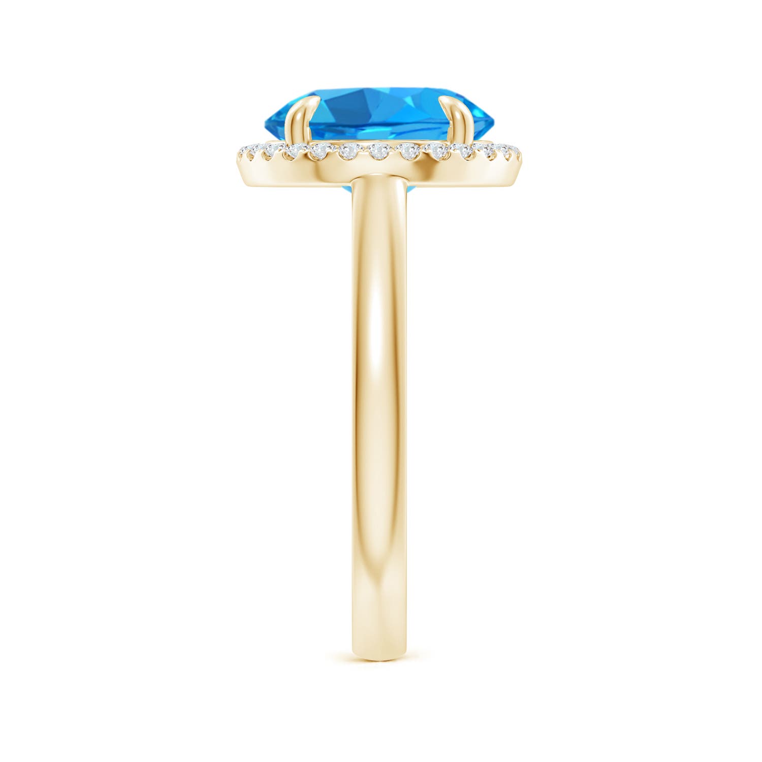 AAAA - Swiss Blue Topaz / 4.37 CT / 14 KT Yellow Gold