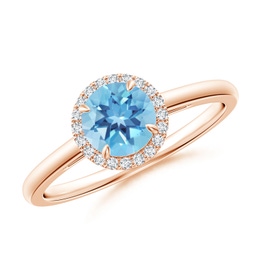 Halo Swiss Blue Topaz Halo Rings