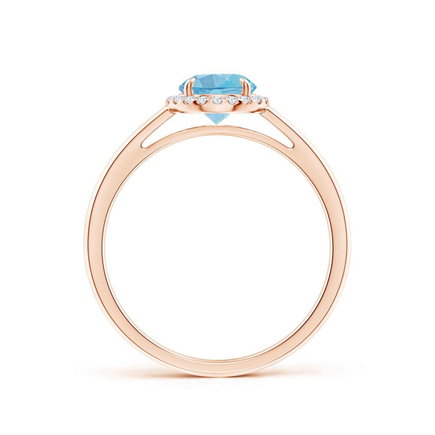 A - Swiss Blue Topaz / 1.05 CT / 14 KT Rose Gold