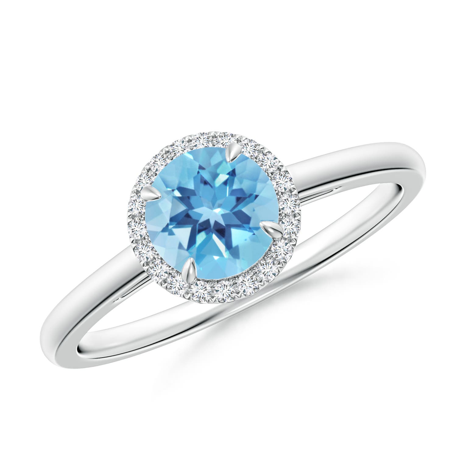 A - Swiss Blue Topaz / 1.05 CT / 14 KT White Gold