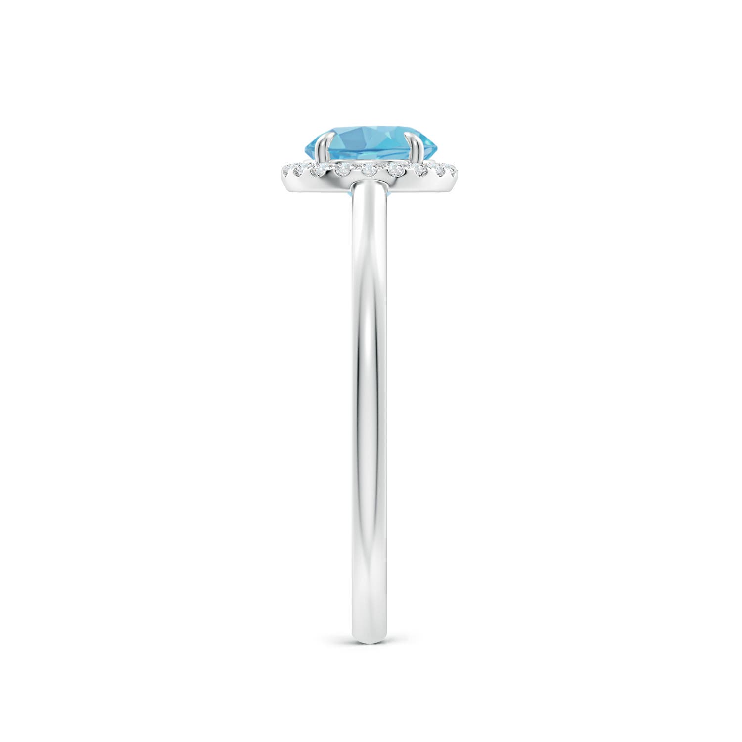 A - Swiss Blue Topaz / 1.05 CT / 14 KT White Gold