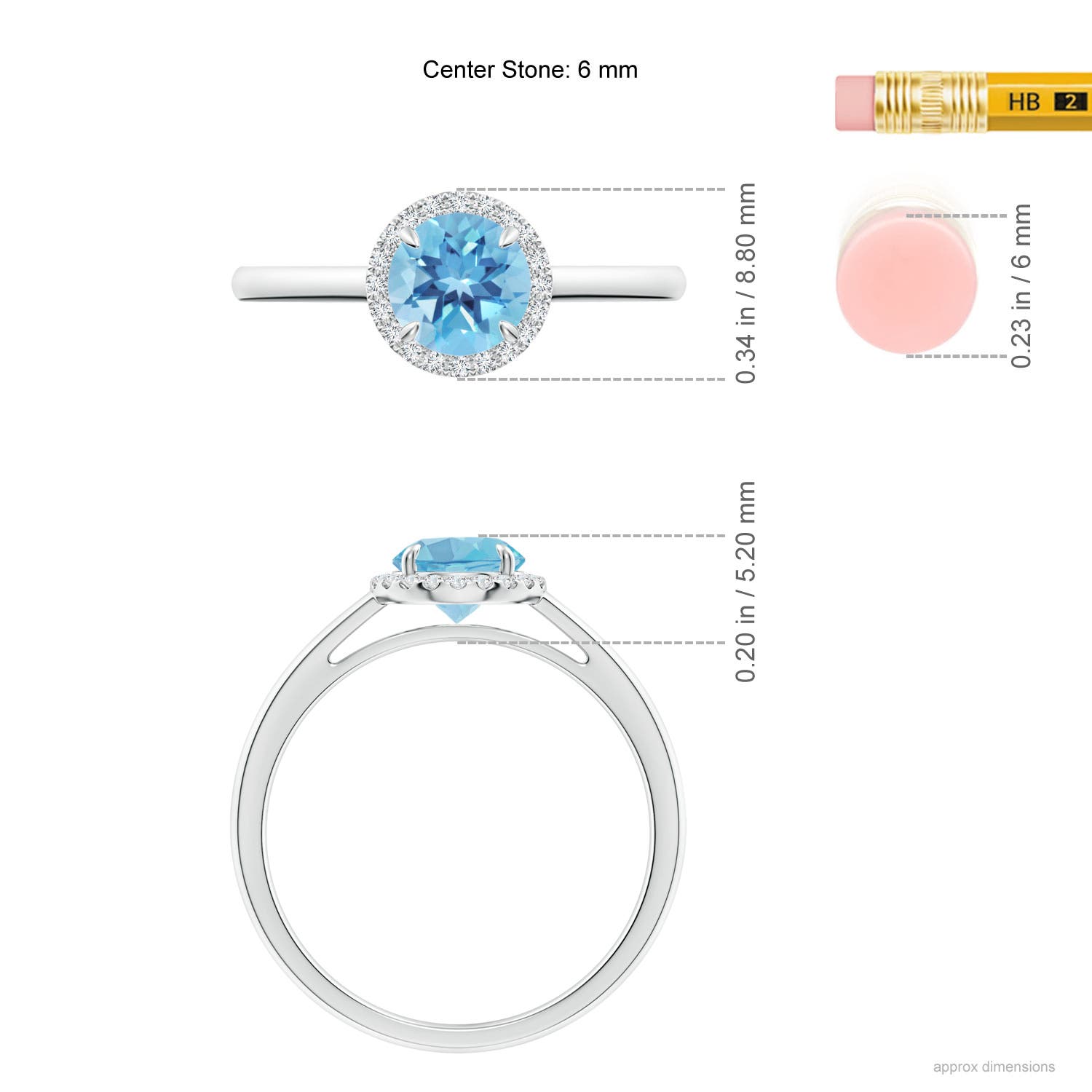 A - Swiss Blue Topaz / 1.05 CT / 14 KT White Gold