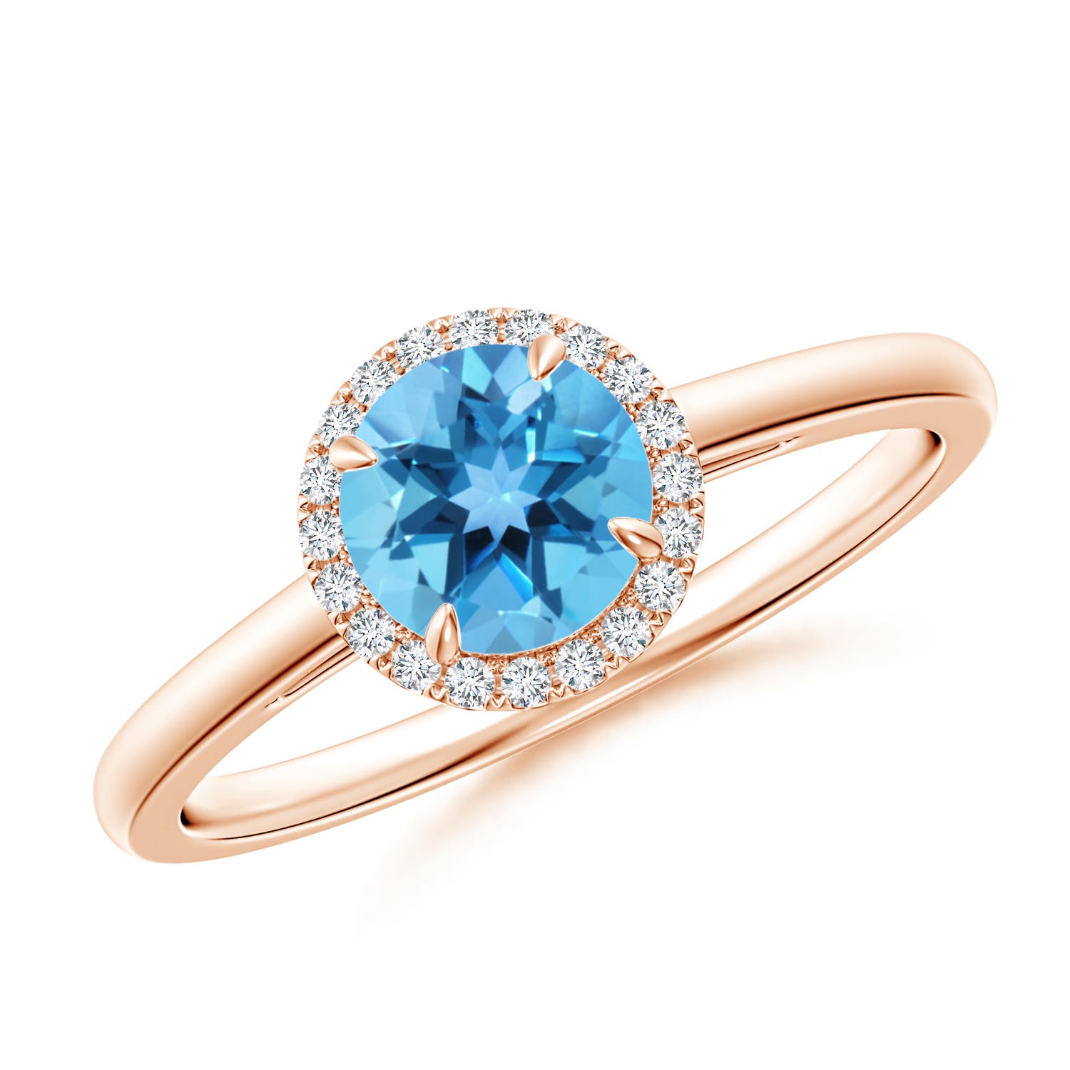 AA - Swiss Blue Topaz / 1.05 CT / 14 KT Rose Gold