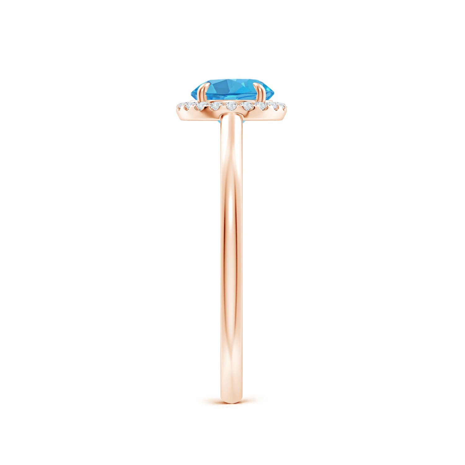 AA - Swiss Blue Topaz / 1.05 CT / 14 KT Rose Gold