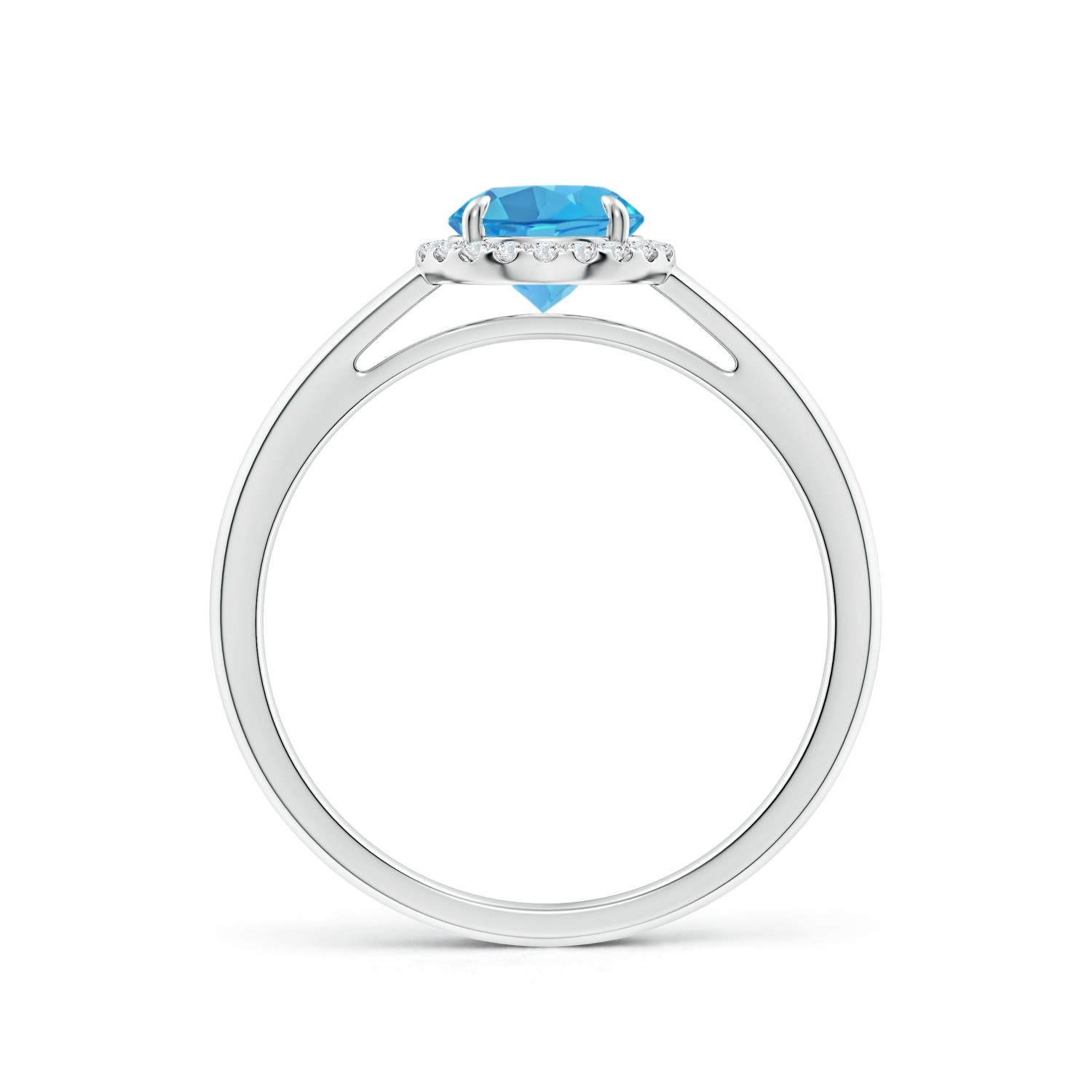 AA - Swiss Blue Topaz / 1.05 CT / 14 KT White Gold