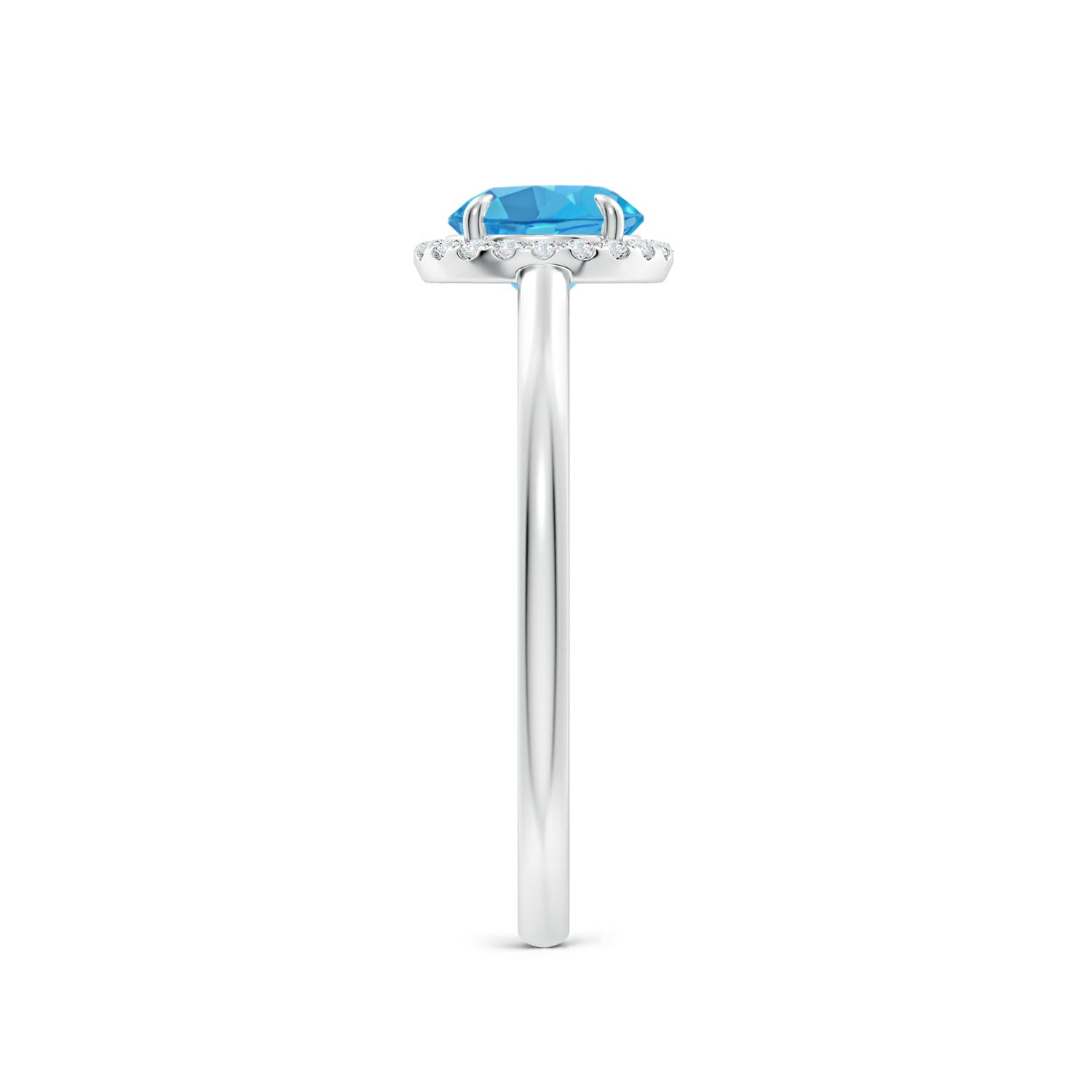 AA - Swiss Blue Topaz / 1.05 CT / 14 KT White Gold