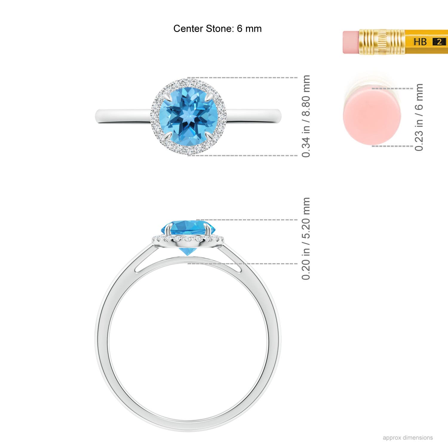 AA - Swiss Blue Topaz / 1.05 CT / 14 KT White Gold