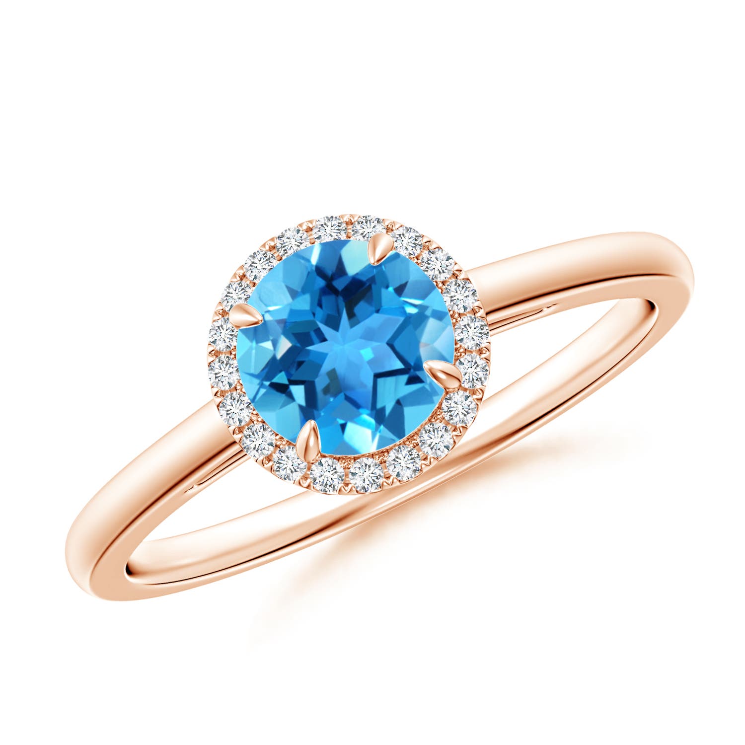 AAA - Swiss Blue Topaz / 1.05 CT / 14 KT Rose Gold