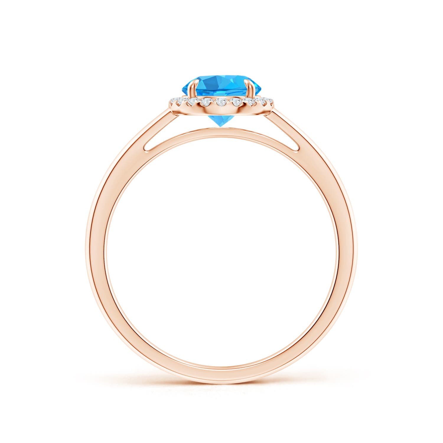 AAA - Swiss Blue Topaz / 1.05 CT / 14 KT Rose Gold