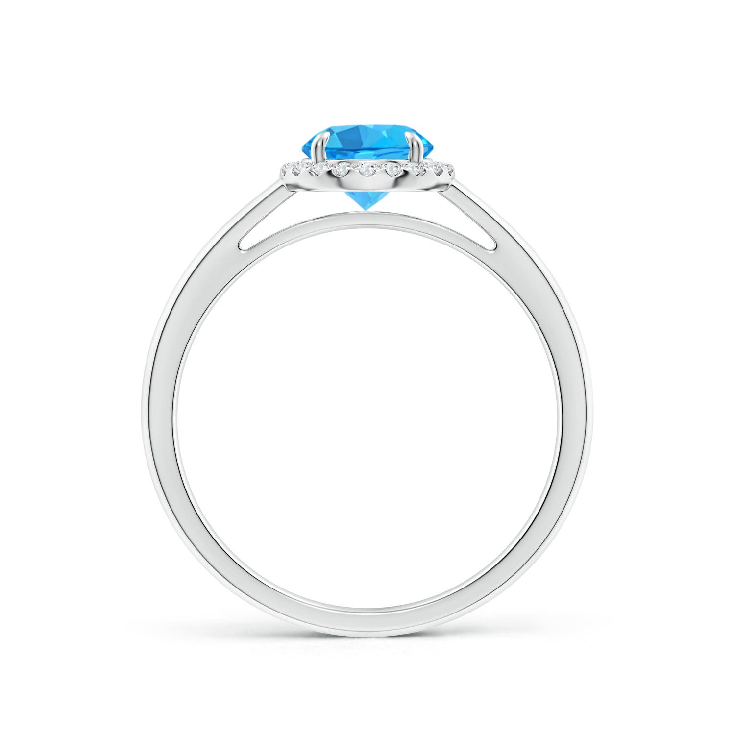 AAA - Swiss Blue Topaz / 1.05 CT / 14 KT White Gold