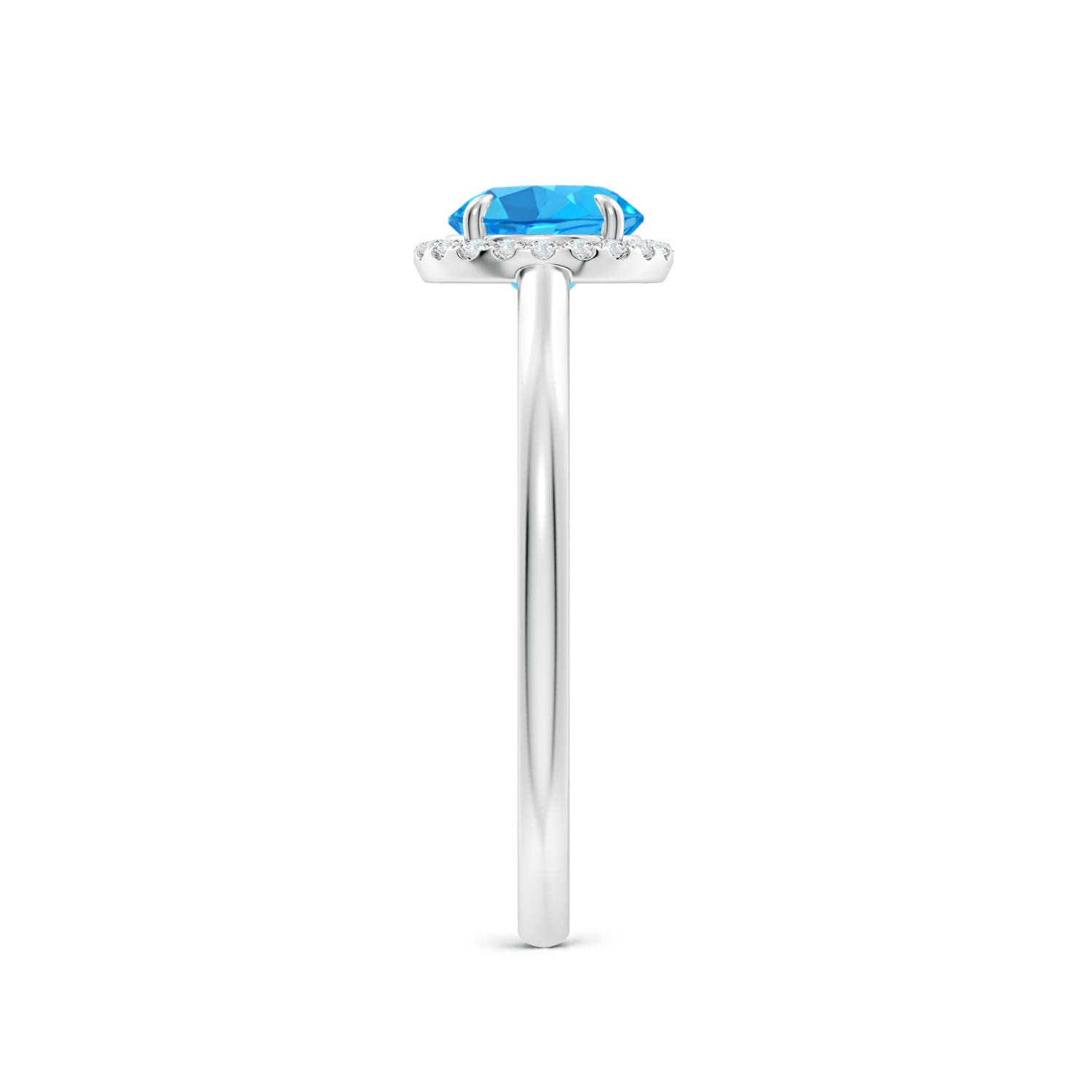 AAA - Swiss Blue Topaz / 1.05 CT / 14 KT White Gold