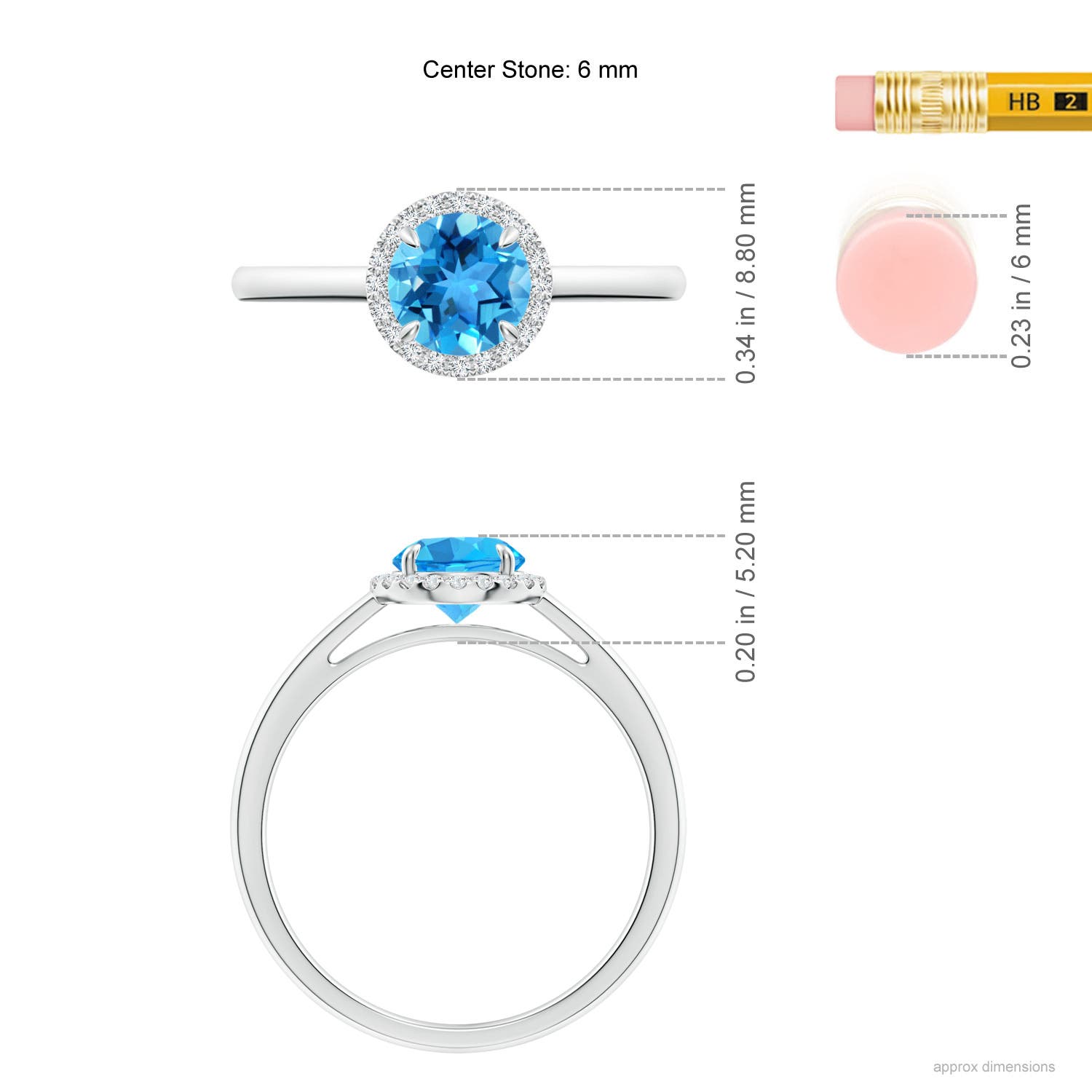 AAA - Swiss Blue Topaz / 1.05 CT / 14 KT White Gold