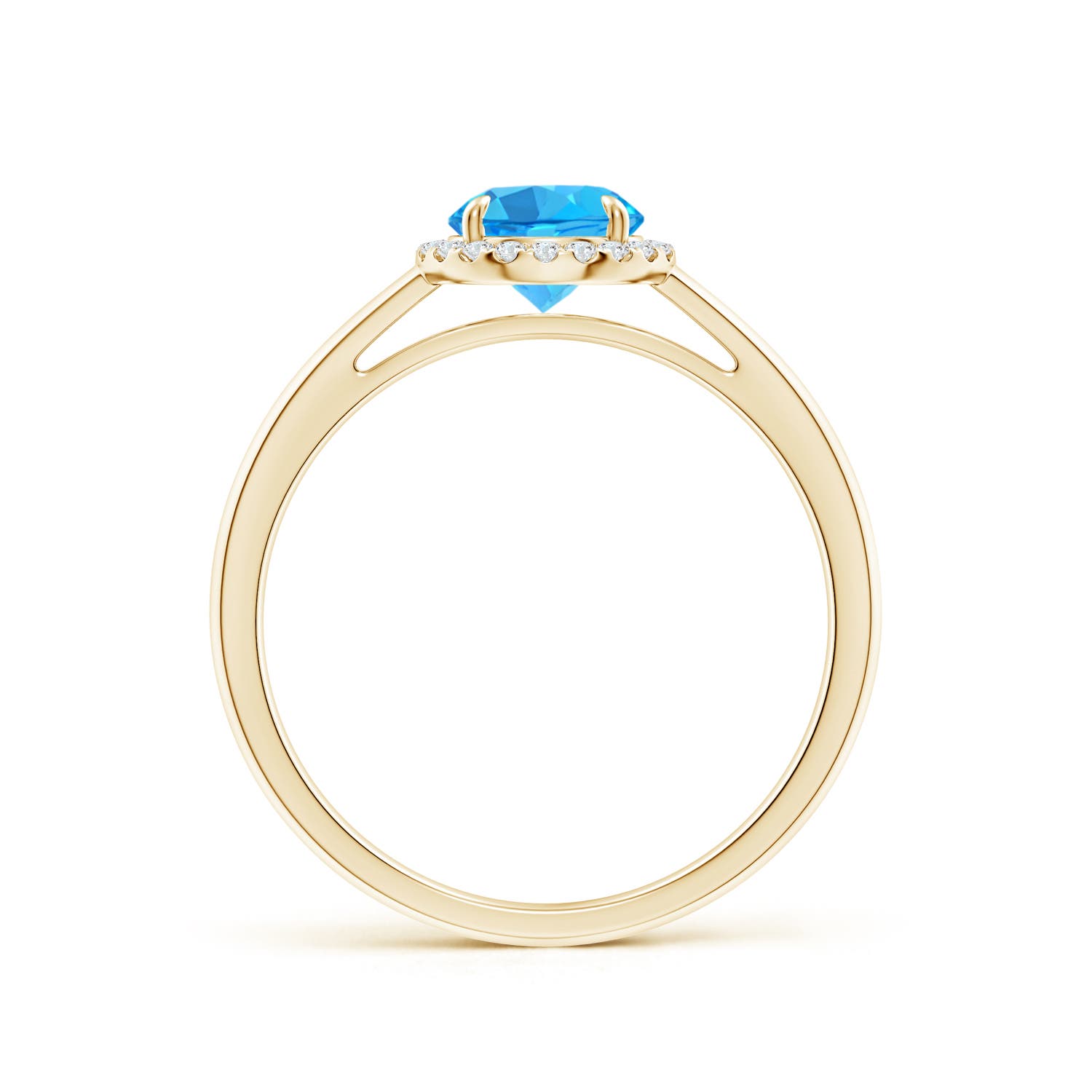 AAA - Swiss Blue Topaz / 1.05 CT / 14 KT Yellow Gold