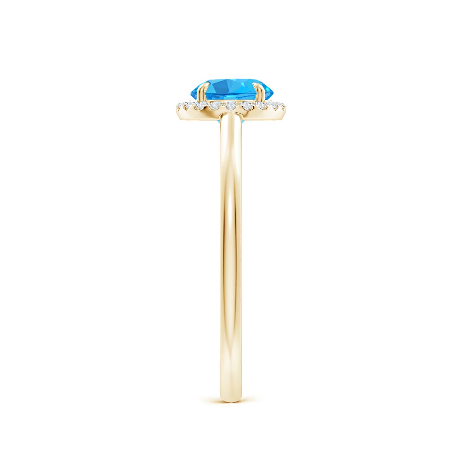 AAA - Swiss Blue Topaz / 1.05 CT / 14 KT Yellow Gold