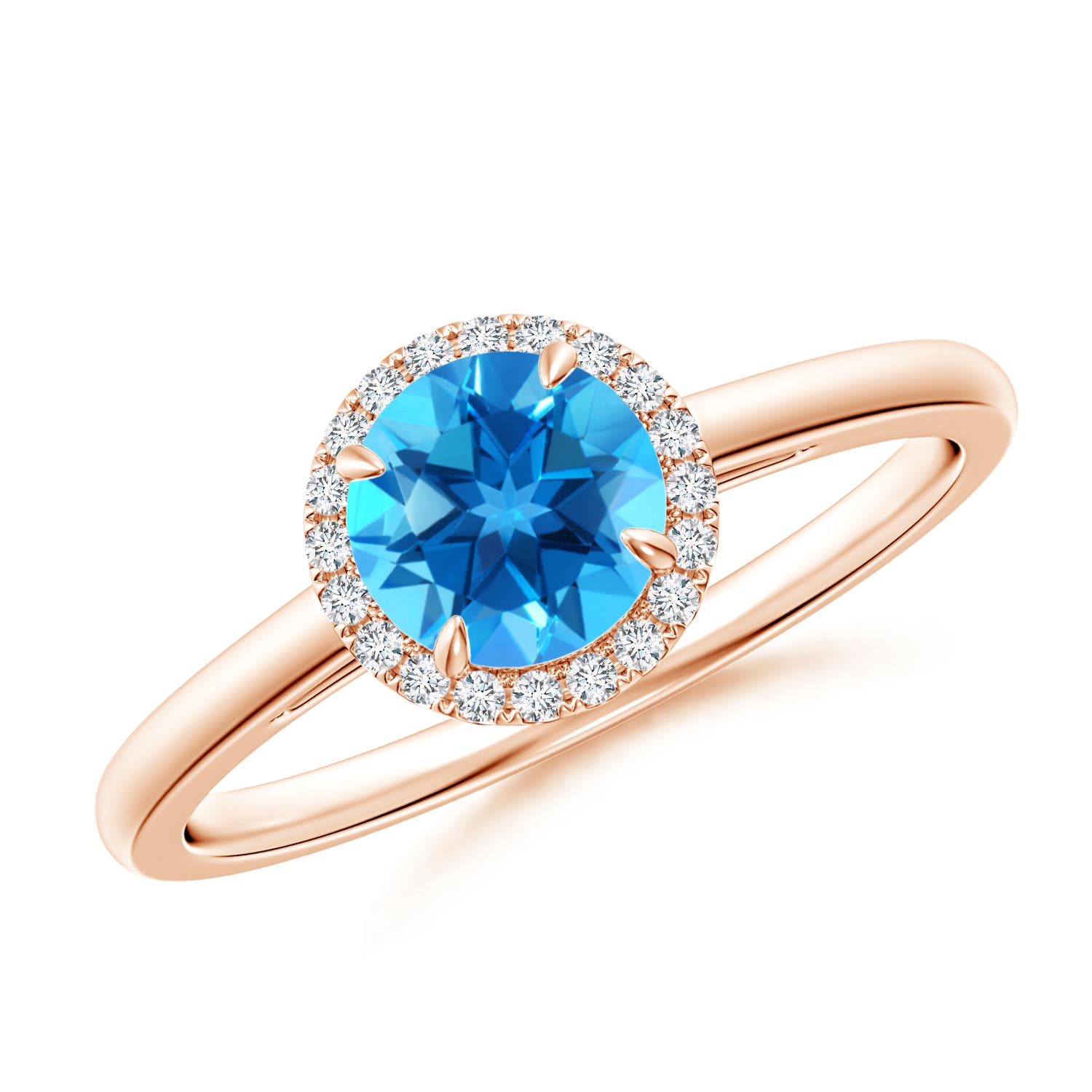 AAAA - Swiss Blue Topaz / 1.05 CT / 14 KT Rose Gold