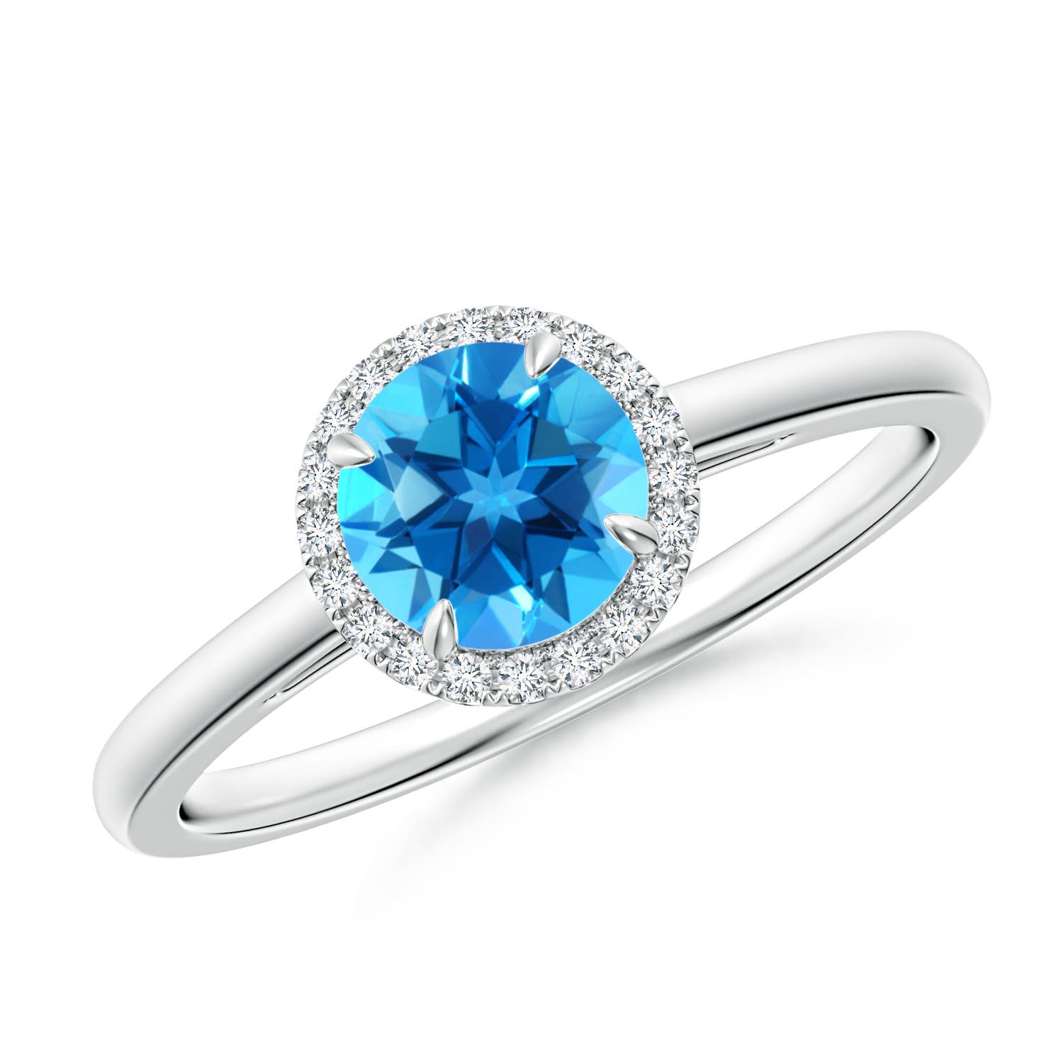 AAAA - Swiss Blue Topaz / 1.05 CT / 14 KT White Gold