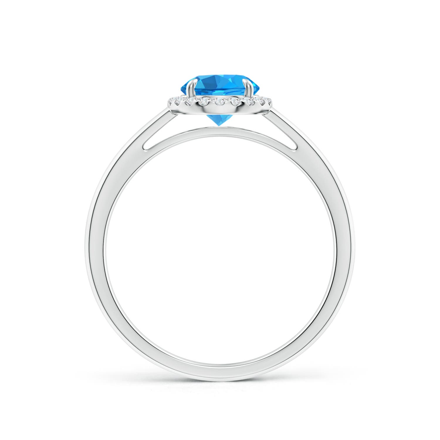 AAAA - Swiss Blue Topaz / 1.05 CT / 14 KT White Gold