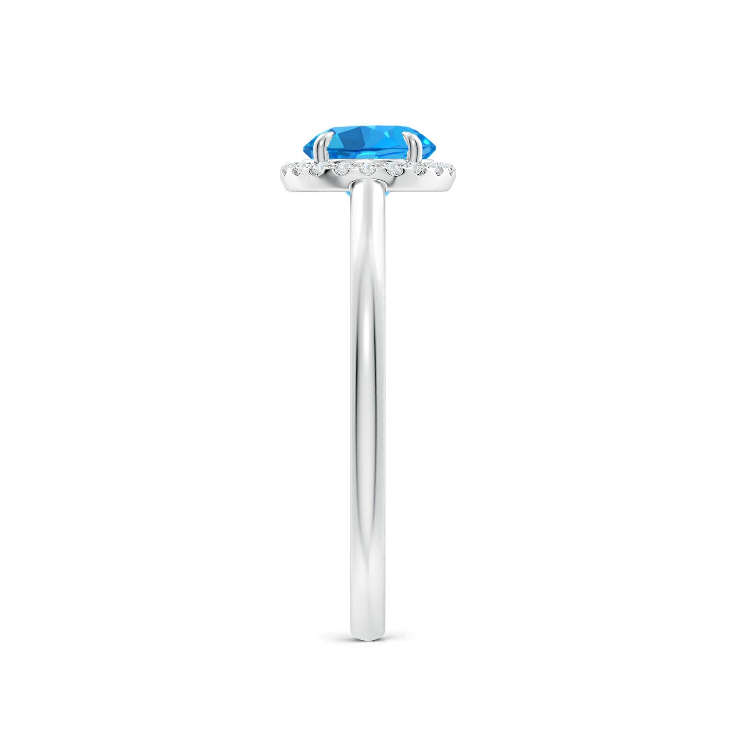 AAAA - Swiss Blue Topaz / 1.05 CT / 14 KT White Gold