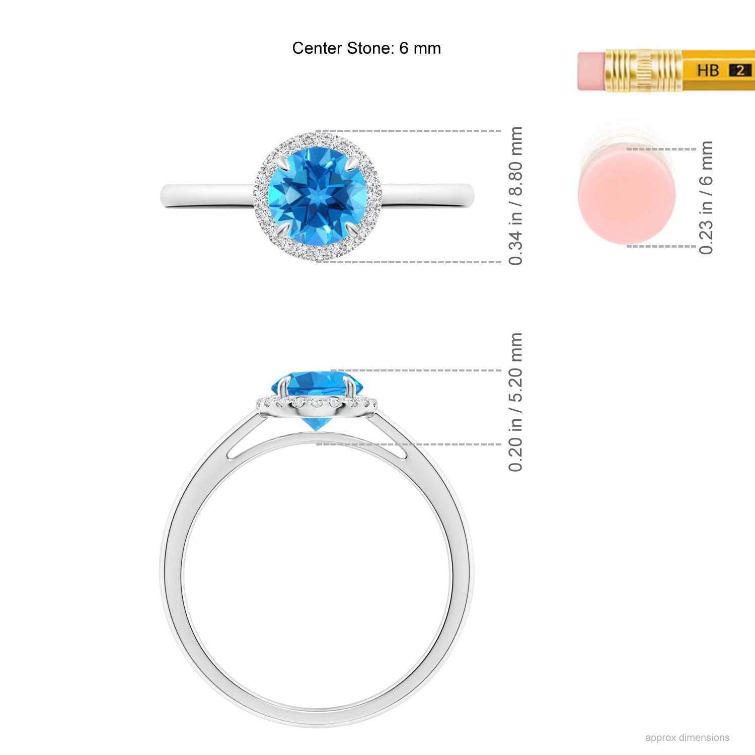 AAAA - Swiss Blue Topaz / 1.05 CT / 14 KT White Gold