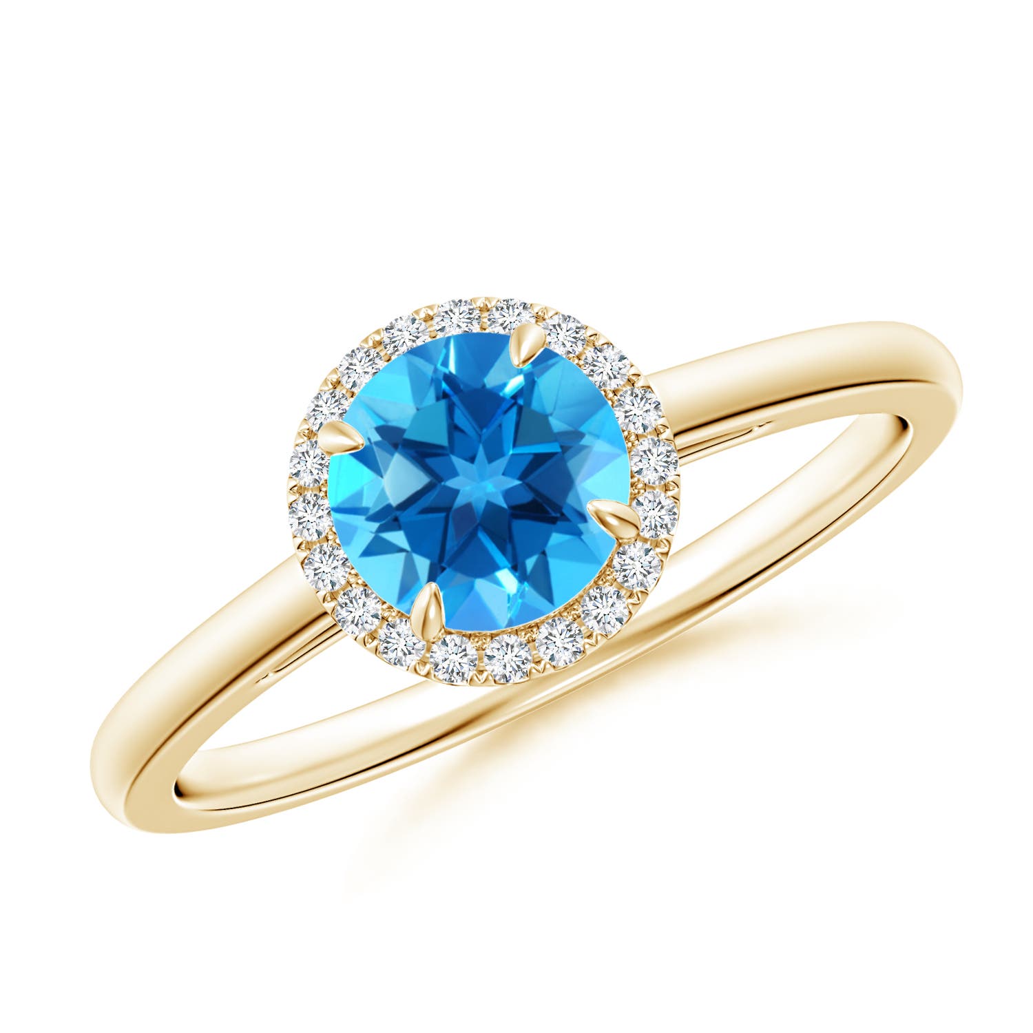 AAAA - Swiss Blue Topaz / 1.05 CT / 14 KT Yellow Gold