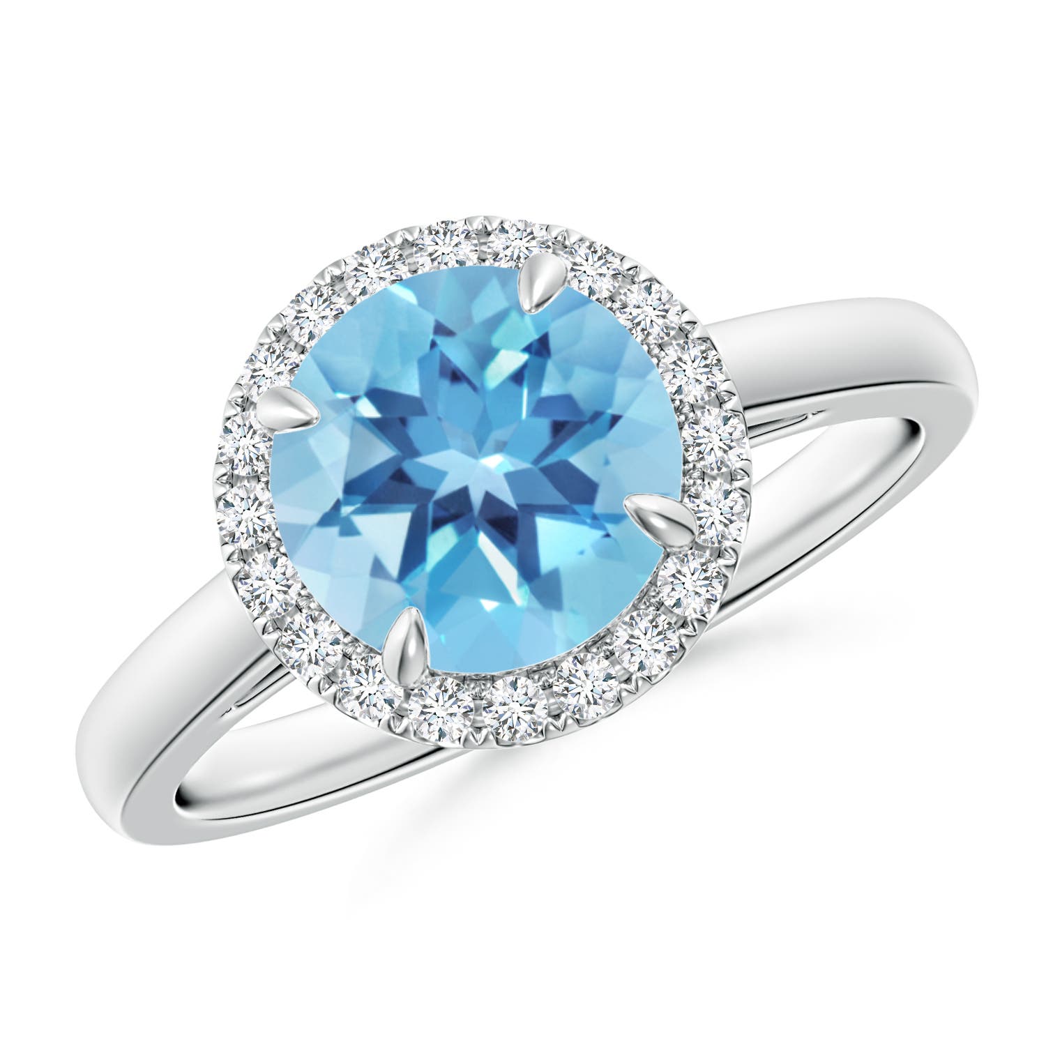 A - Swiss Blue Topaz / 2.51 CT / 14 KT White Gold