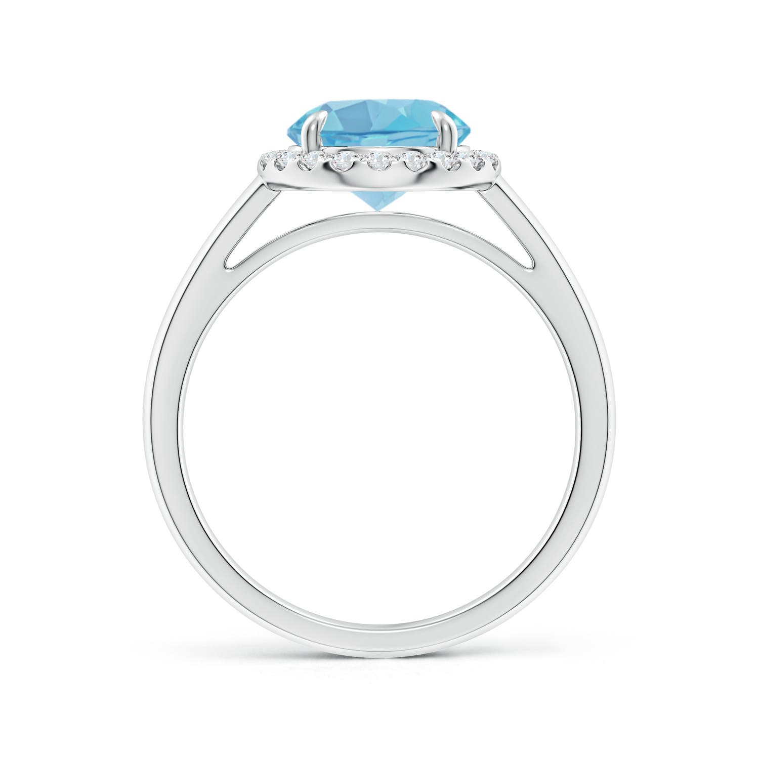 A - Swiss Blue Topaz / 2.51 CT / 14 KT White Gold