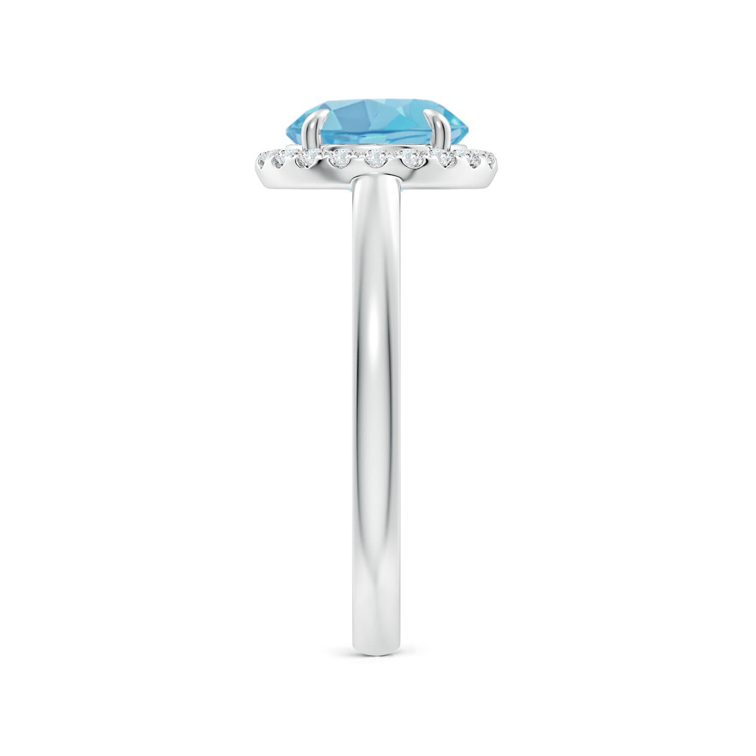 A - Swiss Blue Topaz / 2.51 CT / 14 KT White Gold