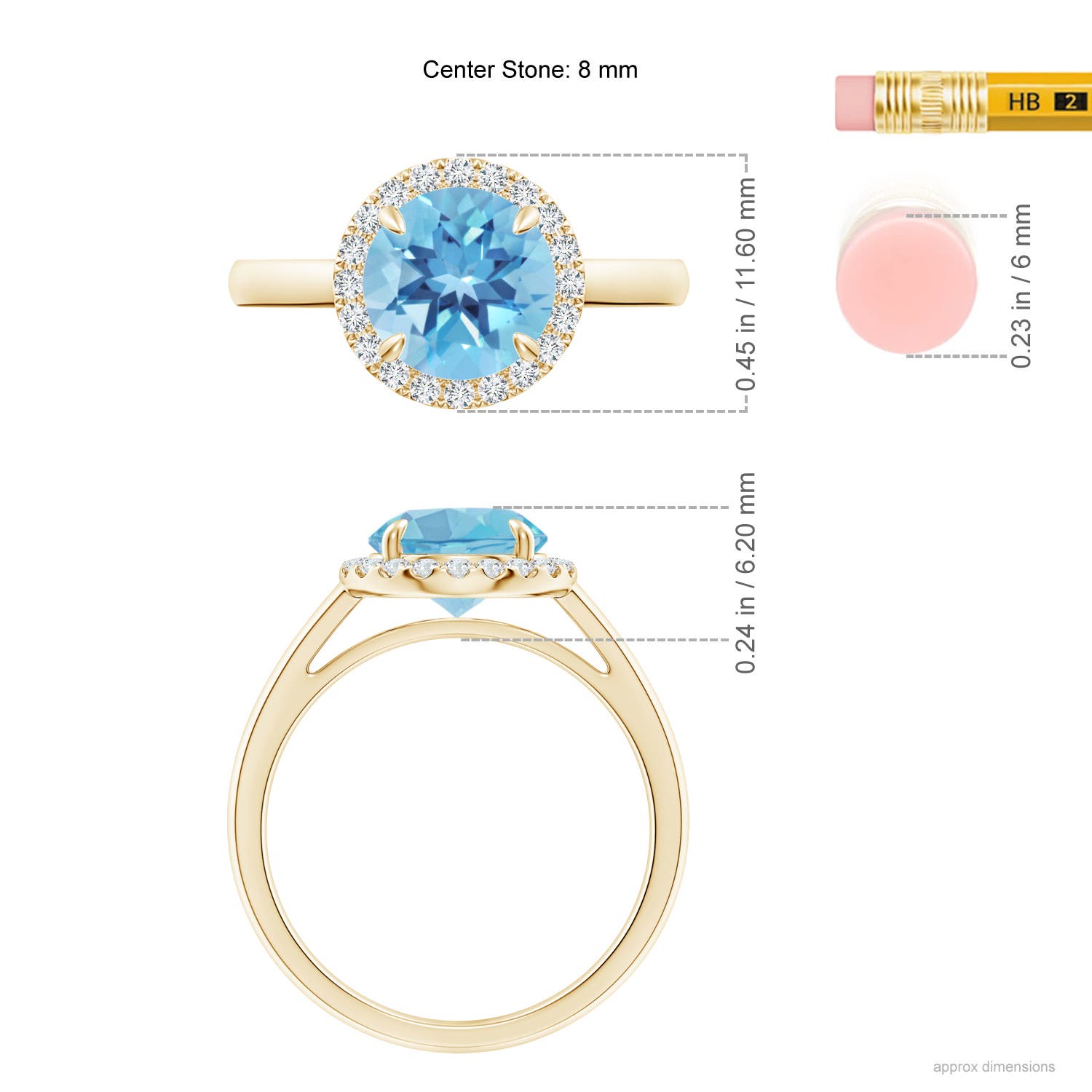 A - Swiss Blue Topaz / 2.51 CT / 14 KT Yellow Gold