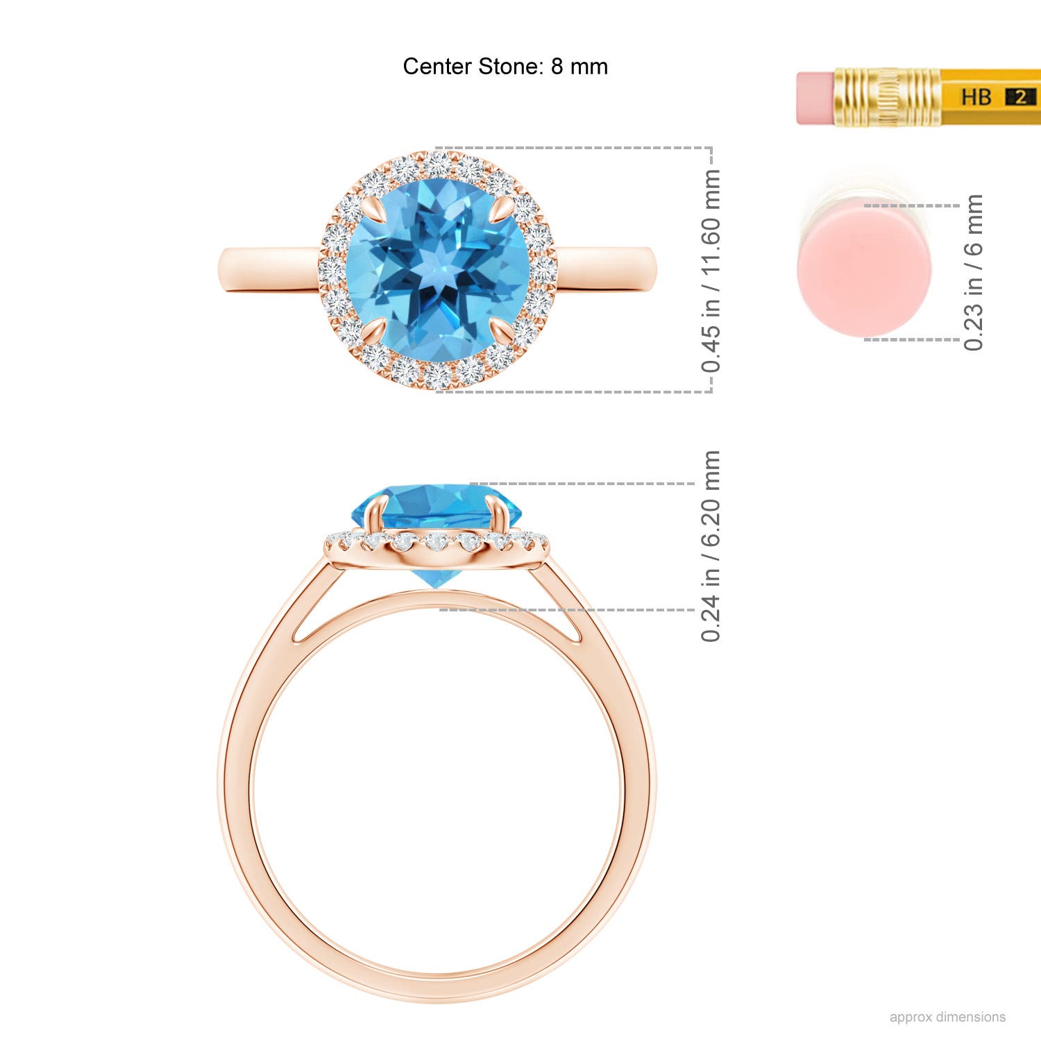 AA - Swiss Blue Topaz / 2.51 CT / 14 KT Rose Gold