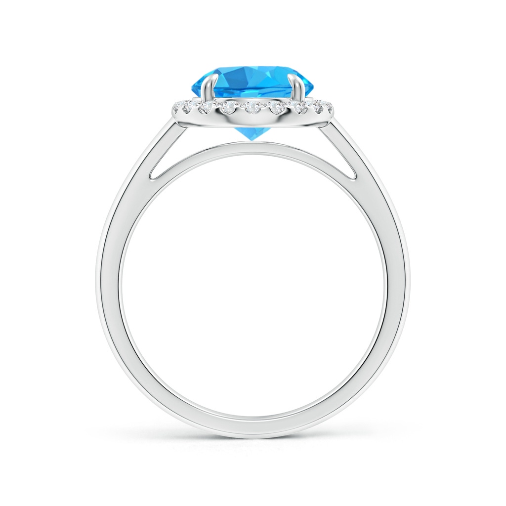 8mm AAA Round Swiss Blue Topaz Cathedral Ring with Diamond Halo in White Gold - side_1