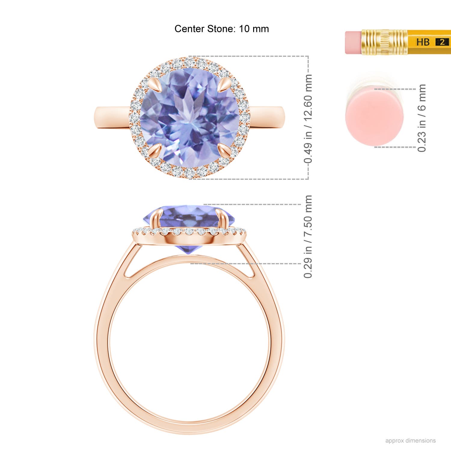 A - Tanzanite / 3.67 CT / 14 KT Rose Gold