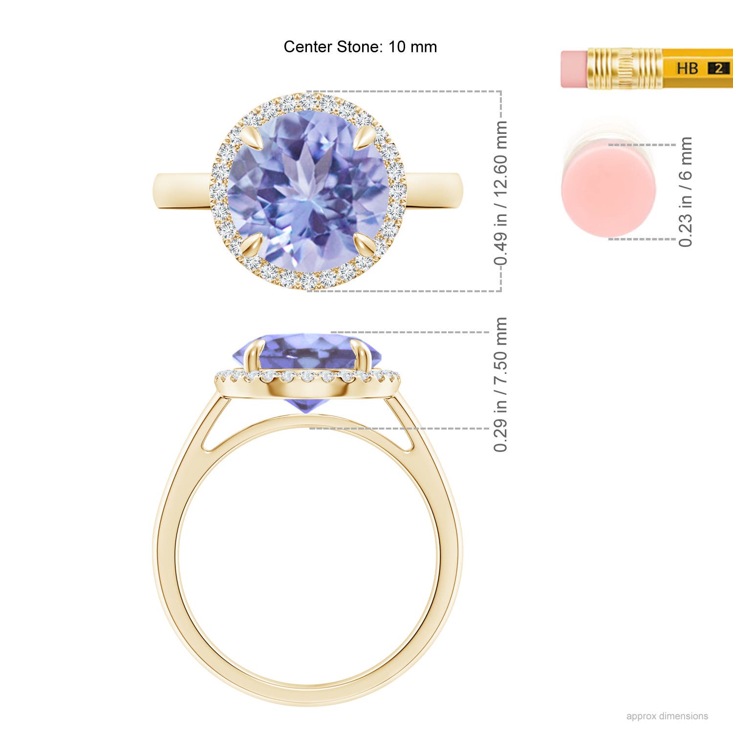 A - Tanzanite / 3.67 CT / 14 KT Yellow Gold