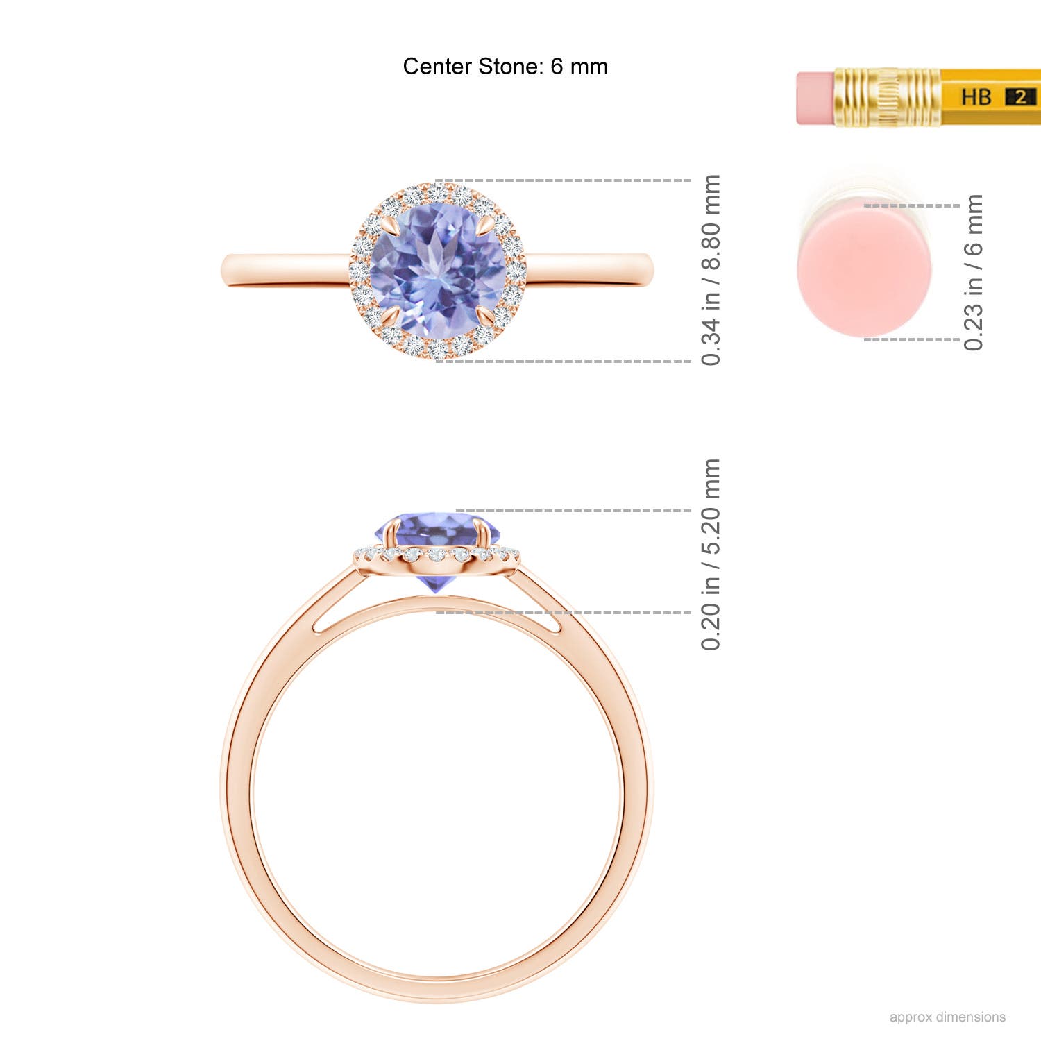 A - Tanzanite / 1 CT / 14 KT Rose Gold