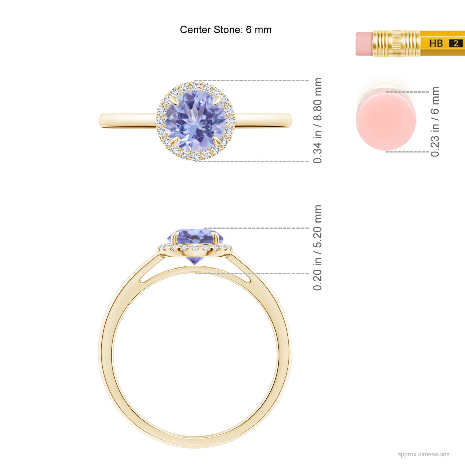 A - Tanzanite / 1 CT / 14 KT Yellow Gold