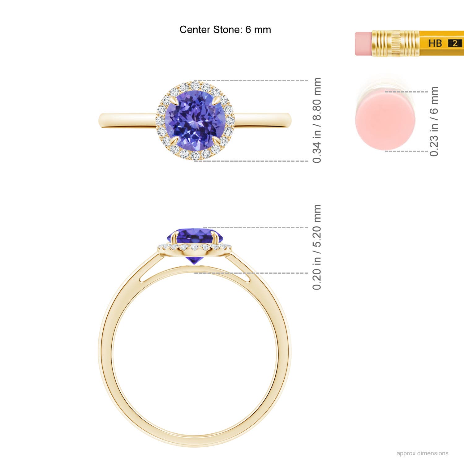 AA - Tanzanite / 1 CT / 14 KT Yellow Gold