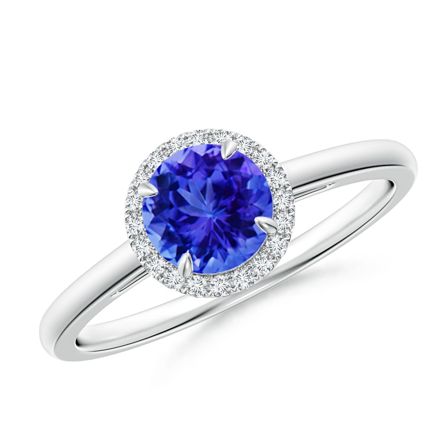 AAA - Tanzanite / 1 CT / 14 KT White Gold