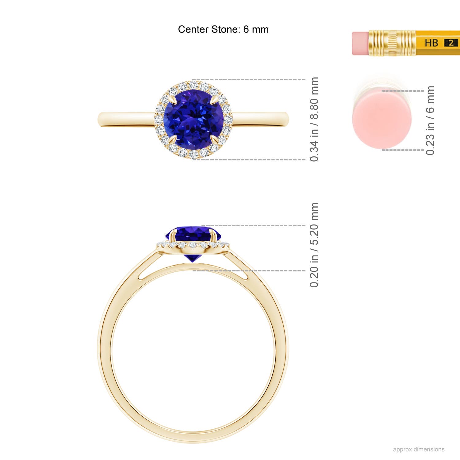 AAAA - Tanzanite / 1 CT / 14 KT Yellow Gold