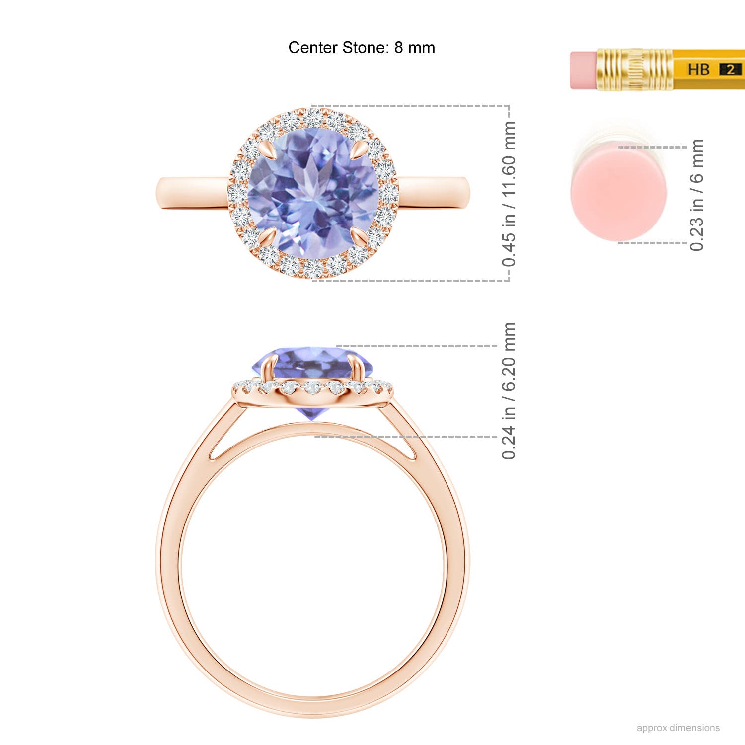 A - Tanzanite / 1.96 CT / 14 KT Rose Gold