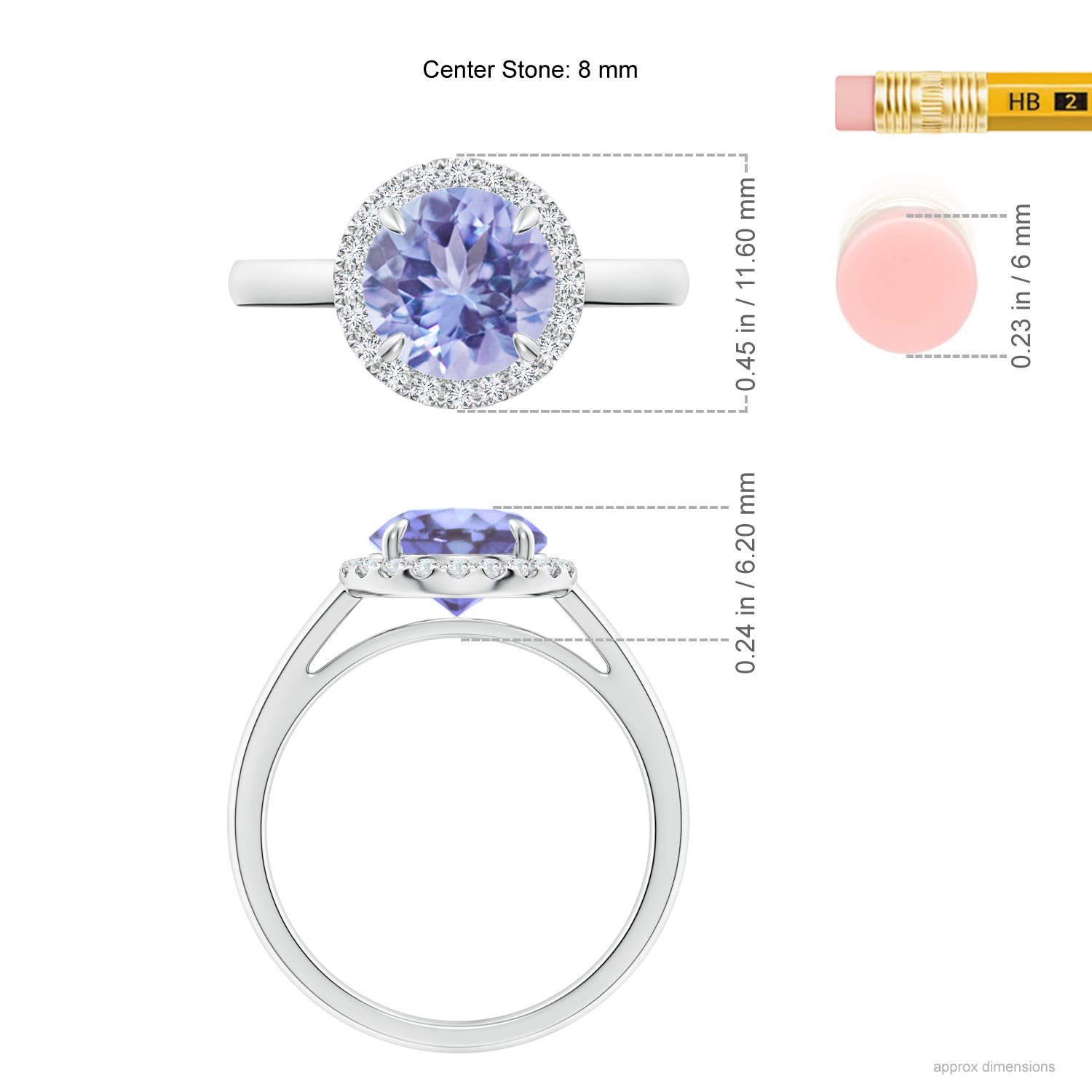 A - Tanzanite / 1.96 CT / 14 KT White Gold