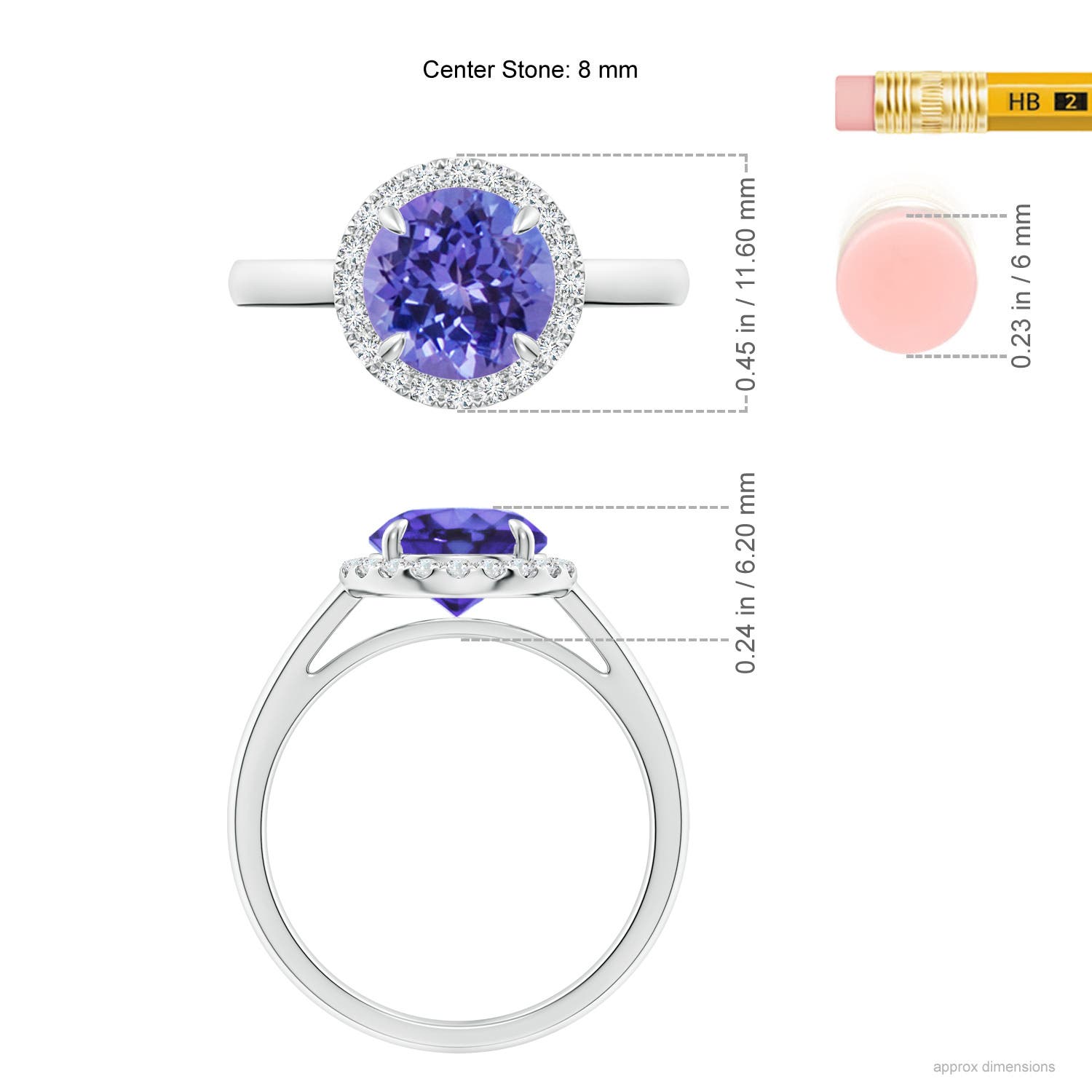 AA - Tanzanite / 1.96 CT / 14 KT White Gold