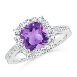 Halo Amethyst Halo Engagement Rings