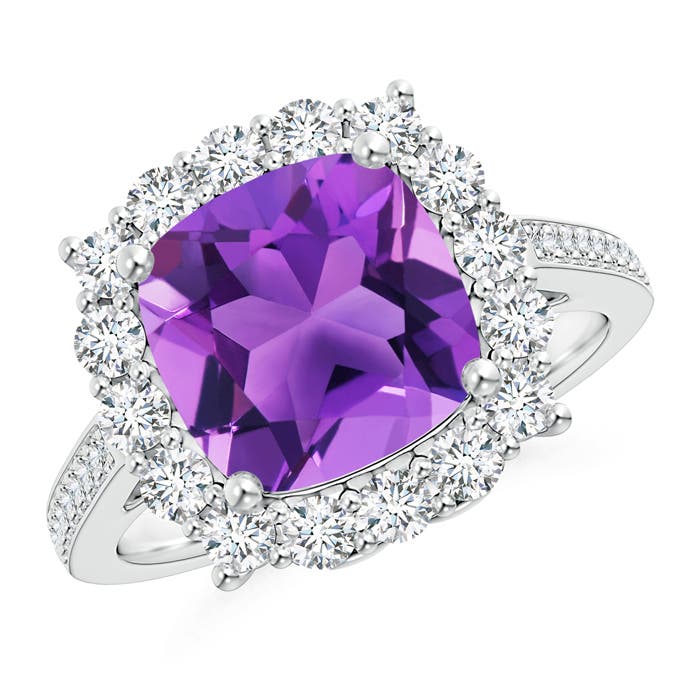 AAA - Amethyst / 3.88 CT / 14 KT White Gold