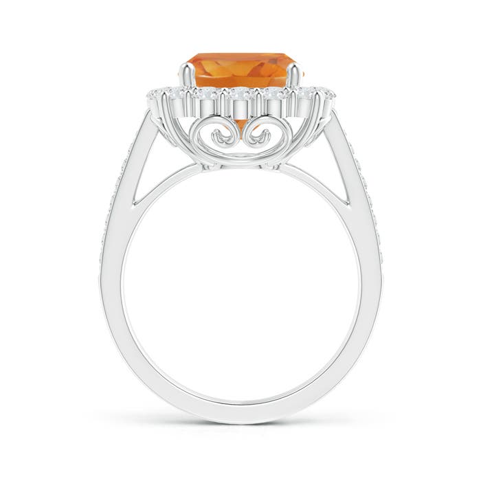 AA - Citrine / 3.33 CT / 14 KT White Gold