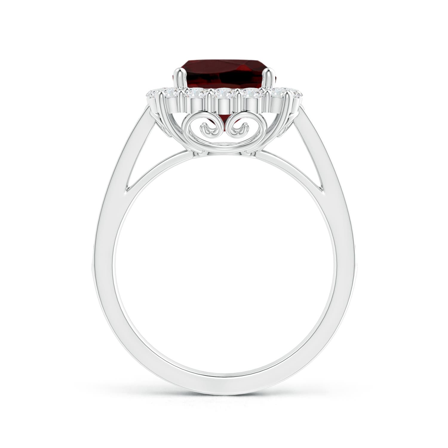 AAA - Garnet / 3.11 CT / 14 KT White Gold